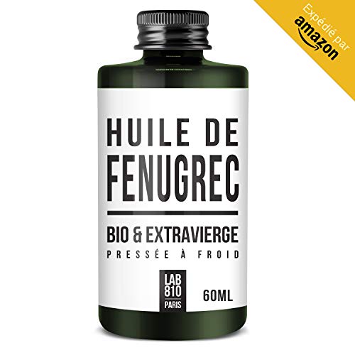 HUILE DE FENUGREC BIO 100% Pure et Naturelle, Pressée à Froid & Extra Vierge. Augmentation de la poitrine (60ml)