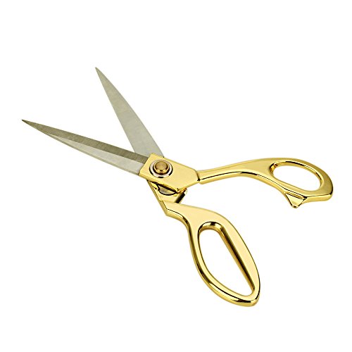 LAOYE Stoffschere Schneiderschere Edelstahl Textilschere Scheren Haushalt Büro Basteln 24cm golden Griff - 4