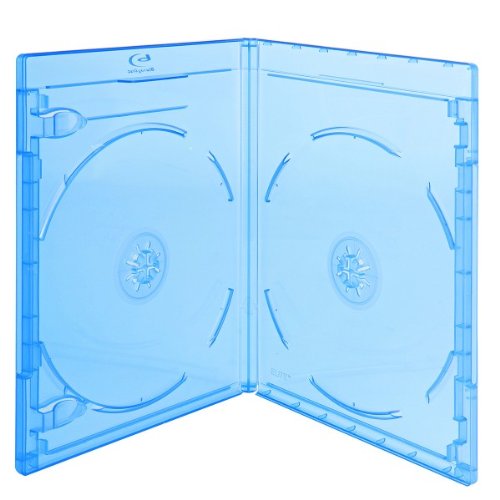 Prodye Elite Premium Blu-ray Doppelhüllen, Slim 11 mm, Maschinen-pack-Qualität, Blau, Transparent, 10 Stück - 2