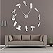 Produktbild Knncch 37 Zoll Silber DIY Barber Shop Riesen Wanduhr Mit Spiegeleffekt Barber Toolkits Dekorative Frameless Clock Uhr Friseur Barber Wandkunst