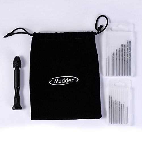 Mudder 21 Stück Spiralbohrer Bits Präzision Pin Vise Mini Mikro Handbohr Bit Set Rotierende Werkzeuge - 3