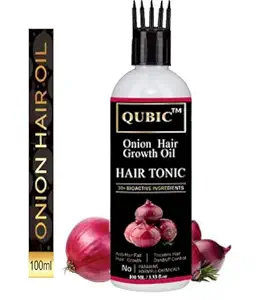 Qubic Onion Black Seed Hair Oil - Controls Hair Fall - NO Mineral Oil, Silicones, Cooking Oil & Synthetic Fragrance Hair Oil