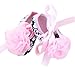 SODIAL(R) Toddler Infant Baby Girl Shoes Soft Soles Non-slip Pink Silk Ribbon Shoes (for 0-6 Months)