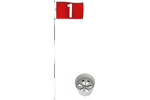 THIODOON Golf-Flagge, Golflöcher und Flaggen für Garten, Innenhof, Putting-Green, Golf-Lochbecher und Flagge für Putting-Übungen, 5-teiliges Design mit Anschlüssen (Flag Stick Set, 1 Pack)