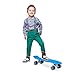 Produktbild Relaxdays Skateboard LED für Kinder, 22 Zoll Mini Cruiser mit Leuchtrollen, ABEC 7 Alu-Trucks mit Gummi Wheels, blau