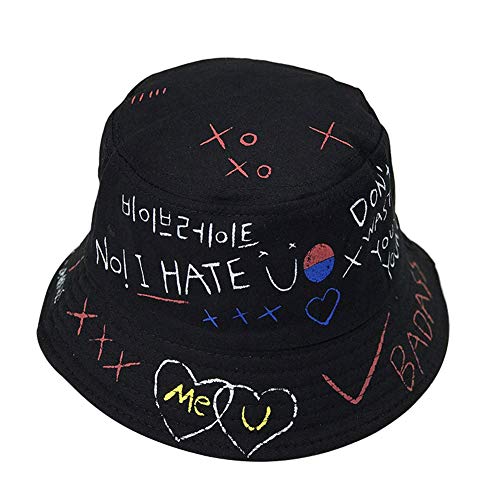 Ogquaton Premium Qualité Creative Graffiti Pliant Fisherman Hat En Plein Air Hommes fille Hip Hop Bucket Cap