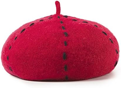 LJHA Women Hat Fall/winter Warm Pure Color Retro Literature And Art Caps Comfortable Berets Traveling/shopping Size adjustable 54-57.5cm ( Color : Red )