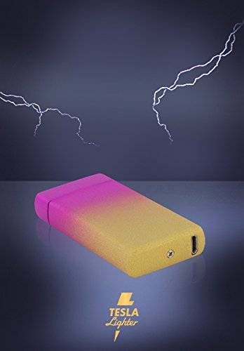 Tesla Lighter T08 Lichtbogen Feuerzeug USB Feuerzeug Arc Lighter elektronisches Feuerzeug wiederaufladbar Double-Arc verschiedene Farben und Muster (Farbverlauf Lila Orange) - 7
