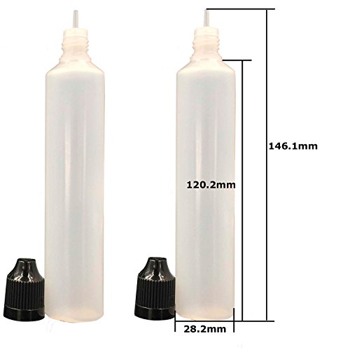 60ml x 5 Pack LDPE Plastikware Leere Squeezable Dropper Liquid Einhorn Stift Flaschen Pipette mit Plastik Abdeckung Stopper Bottles(Flasche + Grün Kappe + Spitze) - 4