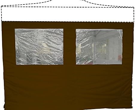 interouge Laminated PVC Polyester 1 2 Windows Curtain 3 m Folding Tent Tarpaulin – 300 g/m²-Camping Patio Pergola Gazebo Tarpaulin Waterproof Windproof khaki