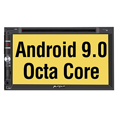 Pumpkin Autoradio android 9.0, 2din, con lettore dvd, avvio rapido, supporta GPS Bluetooth 4.0 USB SD 3G WiFi DAB+ Mirror-link Controllo del volante AV-OUT 1080P Video, navigatore da 7 pollici