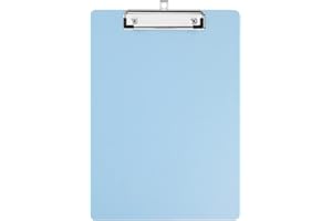 ZMREN Porte Bloc A4 Avec Pince, Porte bloc en plastique format lettre standard A4, avec des crochets rétractables, pour infirmières étudiants, Employés de bureau (31,5 cm x 22,5 cm) - Bleu clair