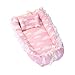 Produktbild Babynest, T-MIX Baby Stubenwagen Lounger Neugeborenen 0-24 Monate Krippen Babynestchen - Hohe Elastizität Perle Baumwolle / Super Soft / Atmungsaktiv / Tragbar / Abnehmbar (Cloud pink)
