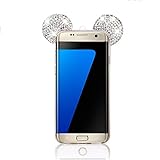 Galaxy S7 Edge Hülle, MOMDAD Diamant Bling Strass Handyhülle für Samsung Galaxy S7 Edge Schutzhülle Handmade Cartoon Maus Mouse Ohr Ear Rückseite Case Cover Transparent TPU Silikon Weich Glitzer Glänzend Telefonkasten Abdeckung Schutz Kratzfeste Stoßdämpfende Handy Tasche Schale Bumper – Kristall Klar - 6