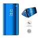 Produktbild KISCO für Huawei Mate 20 X Spiegel Hülle,Spiegel Handyhülle Spiegel Schutzhülle Protective Flip Schutzhülle Cover mit Standfunktion für Huawei Mate 20 X-Himmelblau