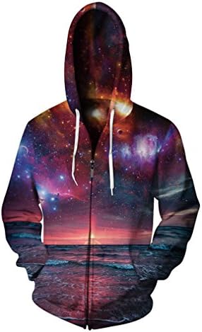 UUGUIG Autumn Winter Hooded Jacket Hoodies Men/Women 3D Starry Fleece Zipper Hoodie Sweatshirt