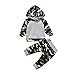 FRYS ensemble bebe garcon hiver vetement bébé garçon naissance printemps pas cher manteau enfant garçon Imprimé blouse chemise haut t shirt sweat fille a capuche + pantalons (70(0-6 mois), Gris)