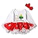 Produktbild togel Baby-Anzug Kleinkind Newborn Baby Mädchen Brief Prinzessin Tutu Kleid Weihnachtsbaum Outfits Set Blumen Langarm niedlich Baumwolle Casual Ärmel Kleid schwarz weiße Hose Unisex Striped Print