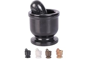 MARBLE HIVES Exquisite Marble Mortar and Pestle Set - Your Ultimate Kitchen Essential for Grinding Spices, Making Guacamole, Salsa, Pesto, and Crushing Pills (Oval Shape (2.5") (Black, 2.5)