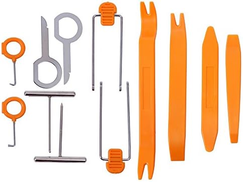 Gebildet 12pcs Auto Trim Removal Tool, Car Interior Door Audio Radio Panel Dashboard Strong Removal Kit, Heavy Duty (Orange)