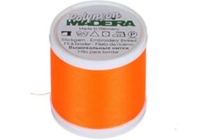 Madeira 9845-1946 Fil à broder polyester polynéon 2 plis, 40 wt/135d 440 m, orange fluo