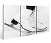 Produktbild Leinwandbild 3 Tlg. Eislauf Eis Schuhe Tanz Sport Schlittschuh schwarz weiß Leinwand Bilder Holz fertig gerahmt 9R746, 3 tlg BxH:90x60cm (3Stk 30x 60cm)