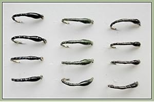 TROUTFLIESUK Epoxy Buzzer Trout Flies, 12 Pack Black, Brown & Olive Choice For fly Fishing