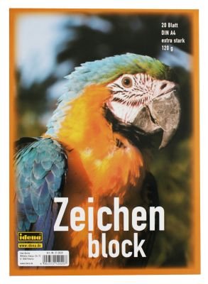 4 Zeichenblöcke / Malblock mit je 20 Blatt / je 1x Pferd, Katze, Tiger, Papagei - 5
