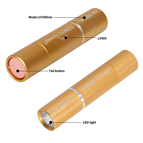 Sidiou Group UV 365nm Mini-Taschenlampe LED-Leuchtstoffmittel Detektor Lichter UV-LED-Taschenlampe mit 14500 600mAh Lithium-Batterie - 4