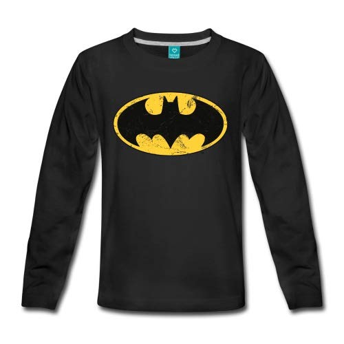 Spreadshirt-DC-Comics-Batman-Logo-Used-Look-Kinder-Premium-Langarmshirt