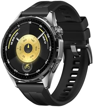 HUAWEI WATCH GT 6 GPS 46mm Smartwatch, Display AMOLED da 1,47 pollici, Fino a 21 giorni, Ciclismo, Oltre 100 Modalità Sportive, iOS e Android, Funzione NFC, Monitoraggio della Salute, Nero