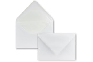 ‎NEUSER PAPIER 50 Brief-Umschläge Polarweiß - DIN C5 - gefüttert - 100 g/m² - 16,2 x 22,9 cm - Nassklebung mit Spitz-Klappe - hochwertige Kuverts - von GUSTAV NEUSER