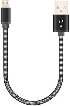 Ctbd Lightning Cable,0.2m/0.66 ft Nylon Braided USB Charger High Speed Date Cable with Gold Plated connectors for iPhone 7 Plus 6S Plus 6 Plus SE 5S 5C 5,iPad 2 3 4 Mini, iPad Pro Air 2, iPod (0.2M, Black)