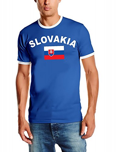 EM 2016 SLOVAKIA Fußball T-SHIRT TRIKOT mit Deinem NAMEN + NUMMER ! HERI Ringer Blau Gr.M