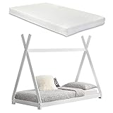 Esta resistente cama de madera de pino con colchón es la favorita de los niños. Es ideal para decorar cualquier habitación de los niños.