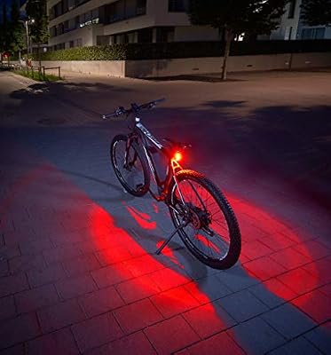 Fischer Twin Feu arrière de vélo avec éclairage de Sol innovant à 360° pour Plus de visibilité et de Protection