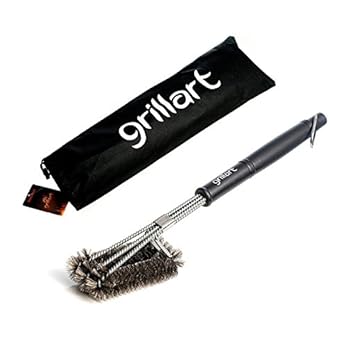 Hochwertige Profi Bbq Grillbrste Aus Edelstahl Das Original Von Grillart Premium Qualitt Mit 3 Edelstahl Brsten Fr Glnzende Oberflchenreinigung 360 Reinigung 3 In 1
