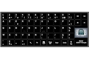 LA CAVERNE D'EABANI ® Sticker Autocollant AZERTY Clavier Français Notebook Fd Noir 15mm x 15mm
