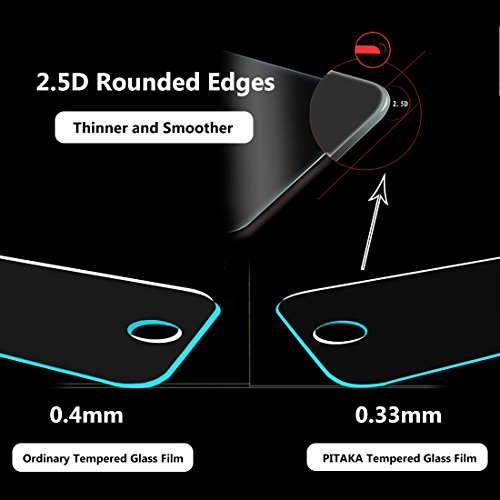 PITAKA Glas Schutzfolie für Apple iPhone 7 Plus(5,5 Zoll), 9H Hardness Tempered Glass,Ultradünn Ultra-Klar Anti-Kratz-Screen Protector - 2