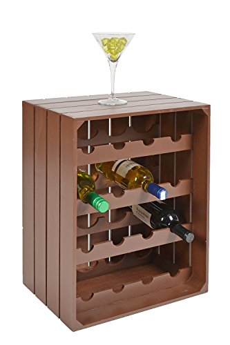 ts-ideen Landhaus Weinregal Braun für 16 Flaschen Flaschenregal braunes Holz Wein Regal Board - 4