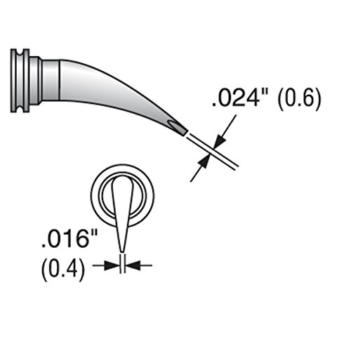 Plato Lötspitze für Weller Serie LT, Meißelform, 0.6 x 0.4 mm, gewinkelt, LT HX