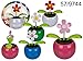 Produktbild OOTB 96x Bewegliche Blume im Kunststoff-Topf mit Solarzelle, ca. 11 cm, 4-farbig Sortiert, in Blisterpackung zum Aufhängen