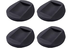 VooGenzek 4 Piezas Tazas de Goma para Muebles, Almohadillas Protectoras de Goma para Pies, Antivibración Lavadora, Protectore de Piso para Suelos, Camas, Sofás, Sillas, Ruedas, Negro