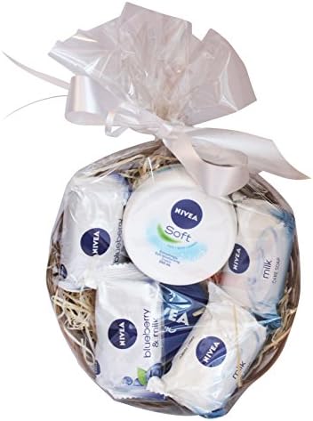 Nivea Bath and Body Skin Care Bundle with Gift Basket - 6 Items - Bath Soap and Body Cream