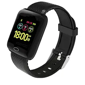 Infinizy (Special 6 Years Limited Warranty) Smart Watch 1.3 Full Touch Men Women Fitness Tracker Blood Pressure Heart Rate Monitor Lite Sweatproof Exercise Smartwatch for All Boys & Girls (Black)