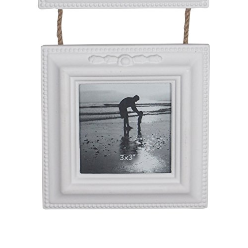 Bilderrahmen Vintage-Design 3er Ampel weiß lackiert ca. 52×12.5 cm für Fotos 7×7 cm - 4