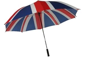UMBRELLA HEAVEN Union Jack Umbrella | Great British Union Flag Umbrella | Large Union Jack Golf Brolly with Straight Handle | Strong Windproof Golfing Umbrella with Union Jack Design Canopy
