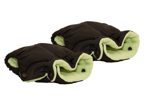 Baby Pushchair/Pram/Stroller Hand Warmer Mitts / Gloves - Black / Green