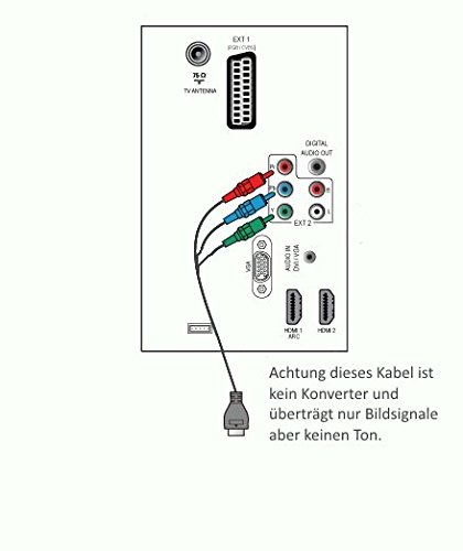 Saxonia HDMI auf 3x RCA Cinch RGB Kabel 1,5 m | Verlustfreie Übertragung digitaler Videosignale (HD) an ein RGB Medium, vergoldete Kontakte - 6