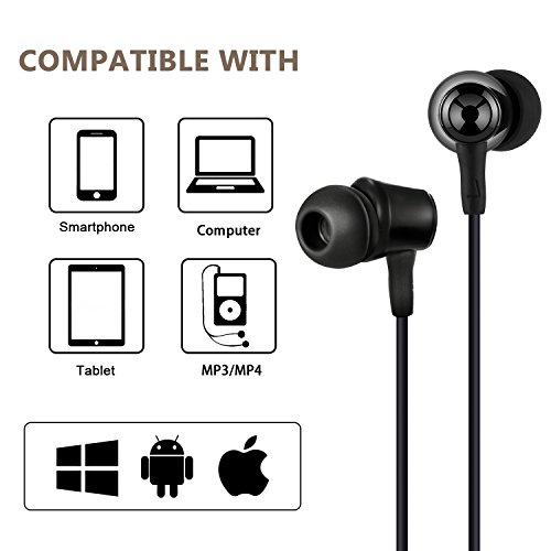 TOPLUS KopfhÃ¶rer In Ear KopfhÃ¶rer bass (UPDATE), TOPLUS in ears kopfhÃ¶rer kopfhoerer in ear bass inklusive Mikrofon Rufannahmetaste fÃ¼r Iphone Samsung Smartphones Tablets MP3-Player usw(Schwarz)